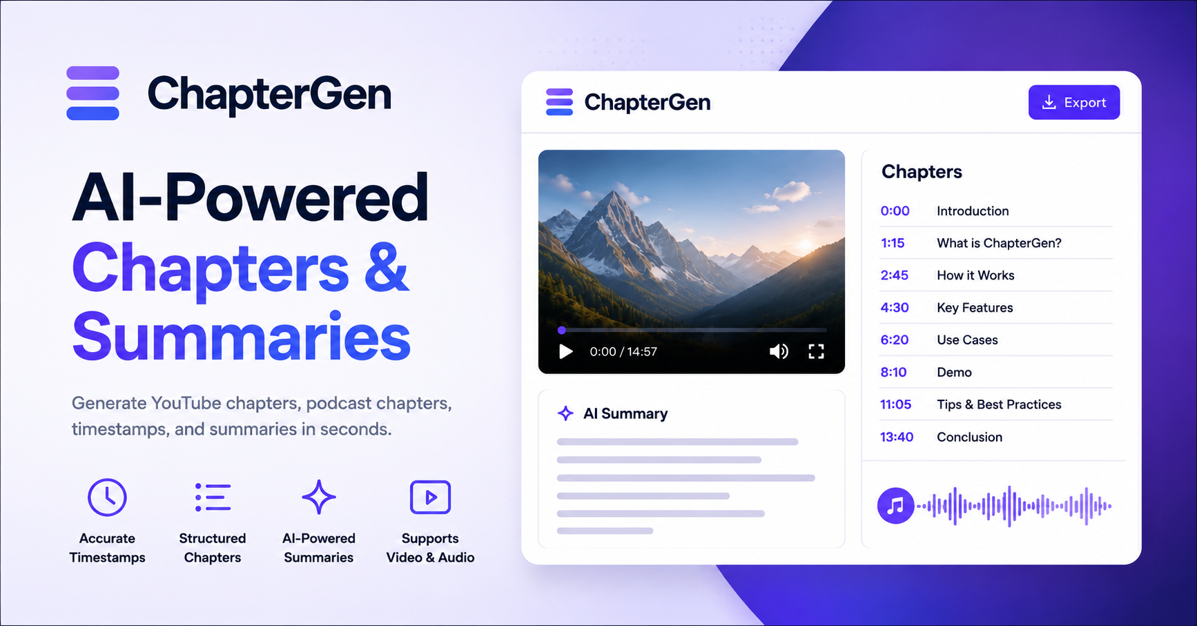 Chapter Generator Terminator AI YouTube Chapter Generator — Free Timestamps in Seconds